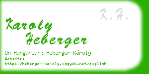 karoly heberger business card